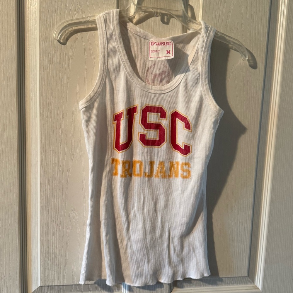Victoria's Secret White Tank Top with Red and Gold USC Logo